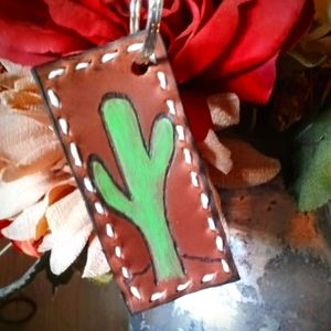 Western cactus keychain